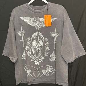 YoungLA Model #4184 Heavyweight Spartan Graphic Tee Grey Wash